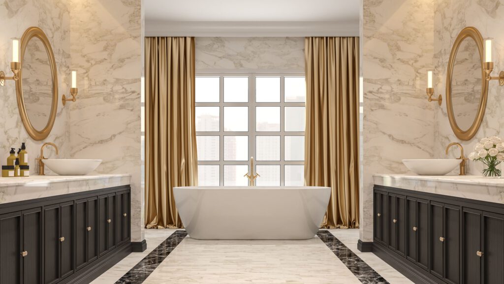 Rèm cửa phòng tắm tạo không gian riêng tư và đảm bảo yếu tố thẩm mỹ 